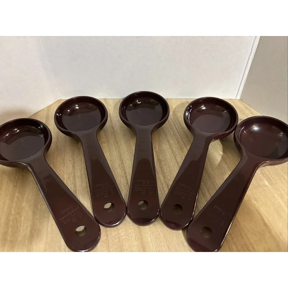 Lot of 5 Carlisle 492201 Measure Miser 1.5 Oz. Portion Control Spoon 44ml Brown